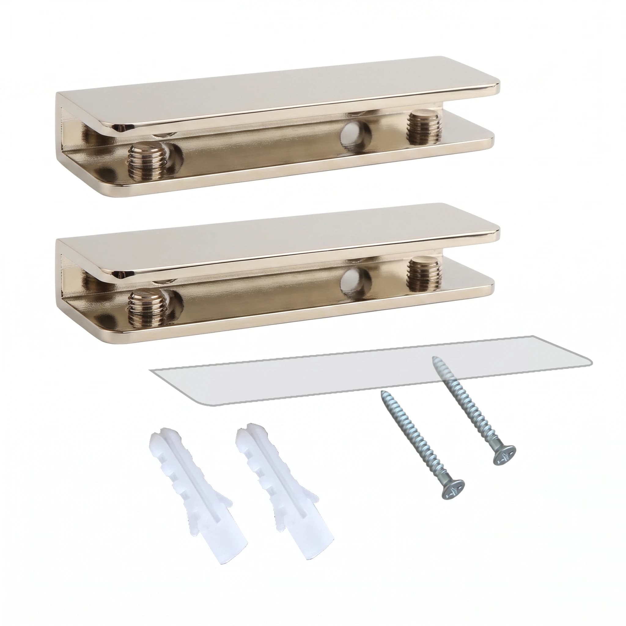 Rectangular Glass Shelf Bracket for 1/4" to 3/8" Shelves - 1 Piece