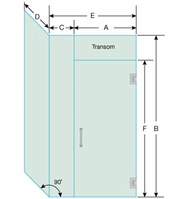 shower door measurement image