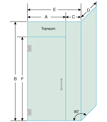 shower door measurement image
