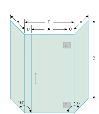 shower door measurement image