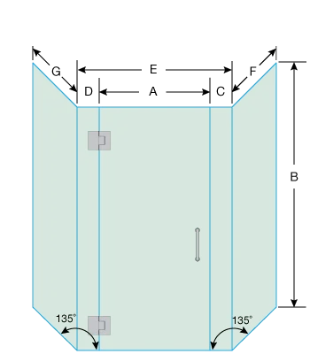 shower door measurement image