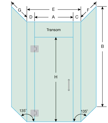 shower door measurement image