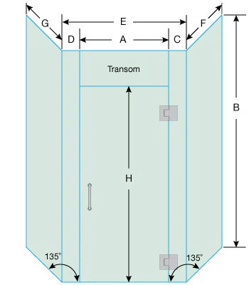 shower door measurement image