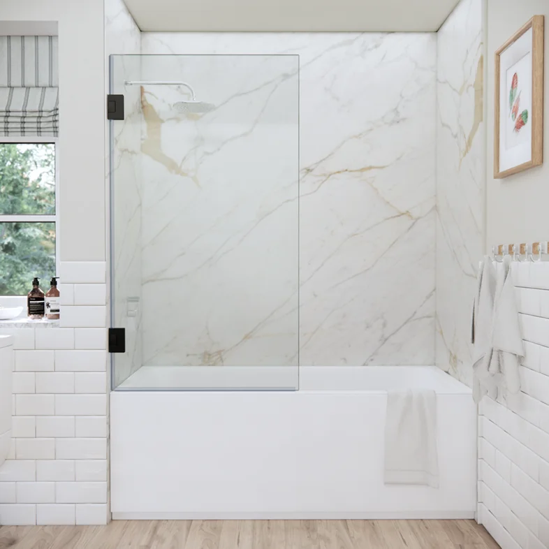 Bathtub Enclosures Right Open Single Swinging Bathtub Screen-1