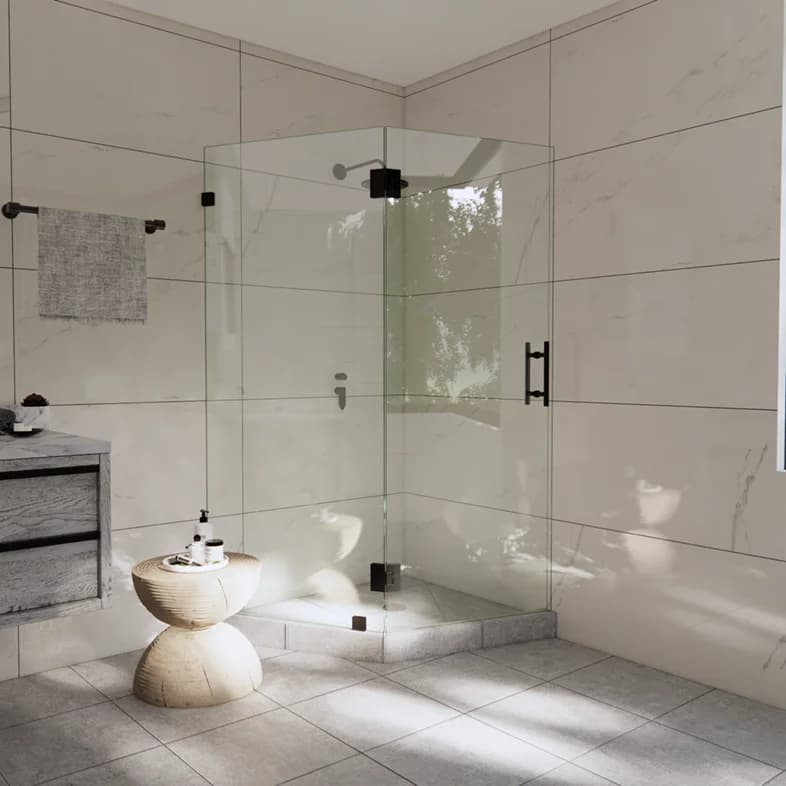 Luxe™ Right Open Neo Angle Shower Door-0