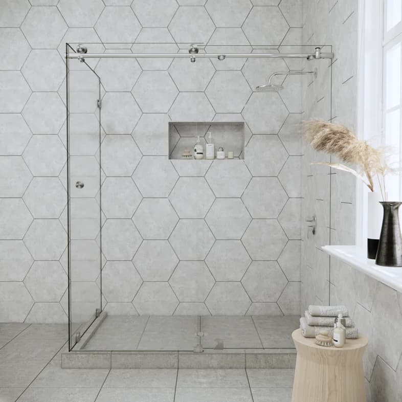 Slider™ Right Open Metro Sliding Corner Shower Door-1