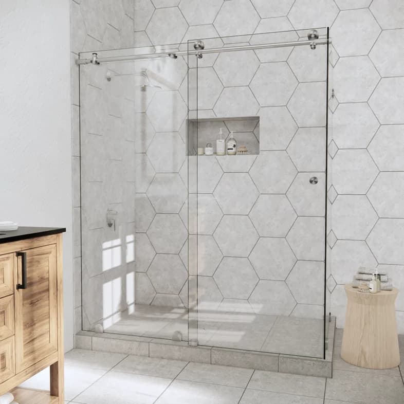 Slider™ Left Open Metro Sliding Corner Shower Door-0