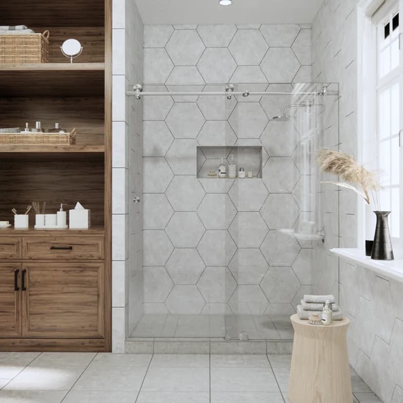 Metro™ Right Open Metro Sliding Shower Door-0