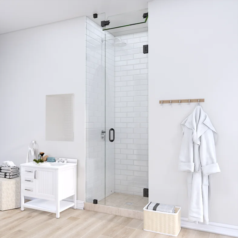 Prima™ Left Open Door & Panel Shower Door with Steam Shower Transom-0