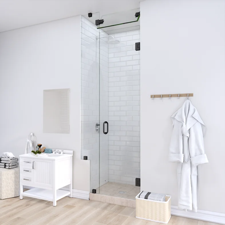 Prima™ Left Open Door & Panel Shower Door with Left Knee Wall & Steam Shower Transom-0