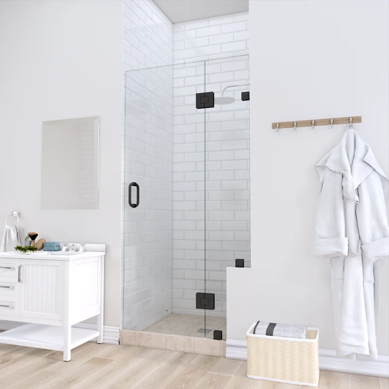 Prima™ Left Open Door & Panel Shower Door with Right Knee Wall-0