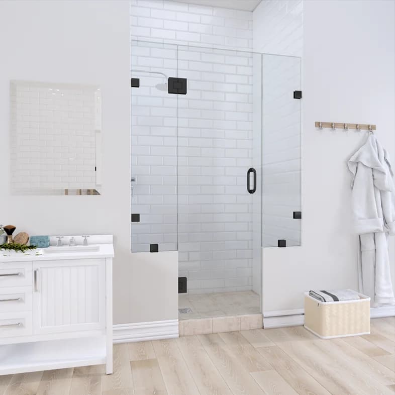 Prima™ Right Open Door & Panel Shower Door with Two Knee Walls-0