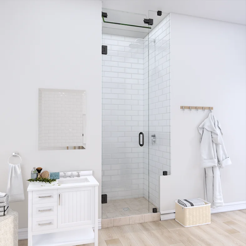 Prima™ Right Open Door & Panel Shower Door with Right Knee Wall & Steam Shower Transom-2