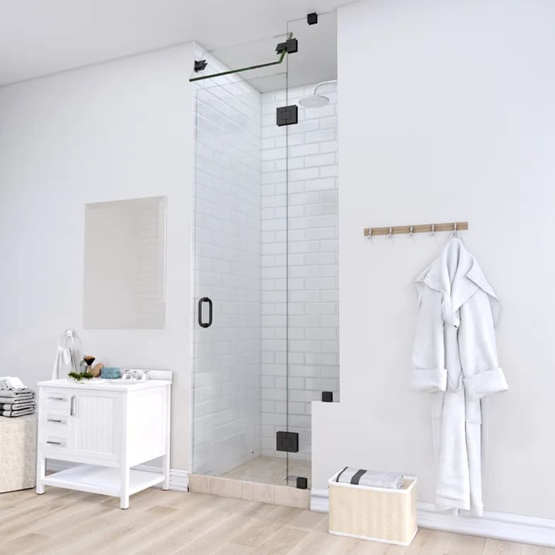 Prima™ Left Open Door & Panel Shower Door with Right Knee Wall & Steam Shower Transom-0