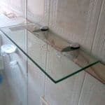 Custom tempered glass shelf with beveled edges