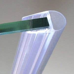 Custom glass edge profile featuring tempered glass for shower doors
