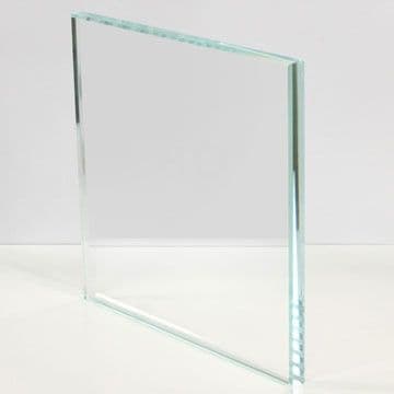 Custom clear tempered glass panel with a beveled edge