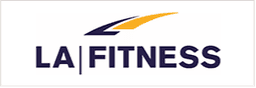 LA Fitness logo, representing a brand focused on health and fitness, not directly related to custom glass products such as shower doors, table tops, mirrors, tempered glass, and beveled glass edges.
