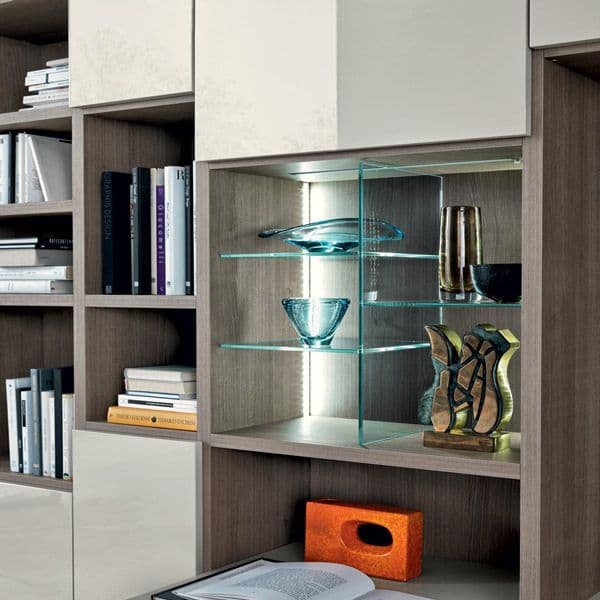 Custom glass shelves with a sleek design
