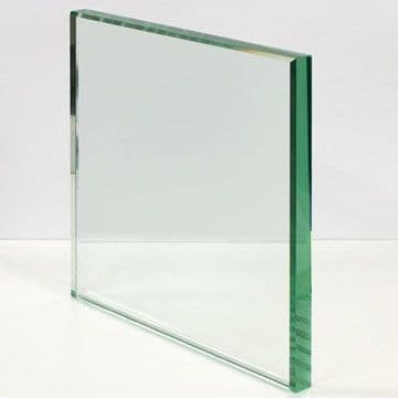 Clear custom glass panel with beveled edges