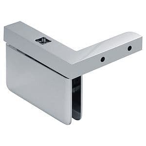 Polished chrome shower door handle bracket