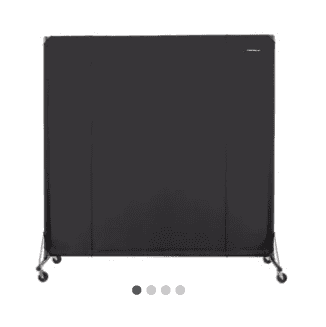 Custom glass partition on wheels
