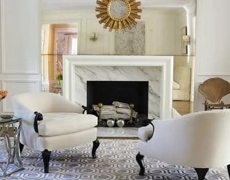 Living room featuring custom glass elements