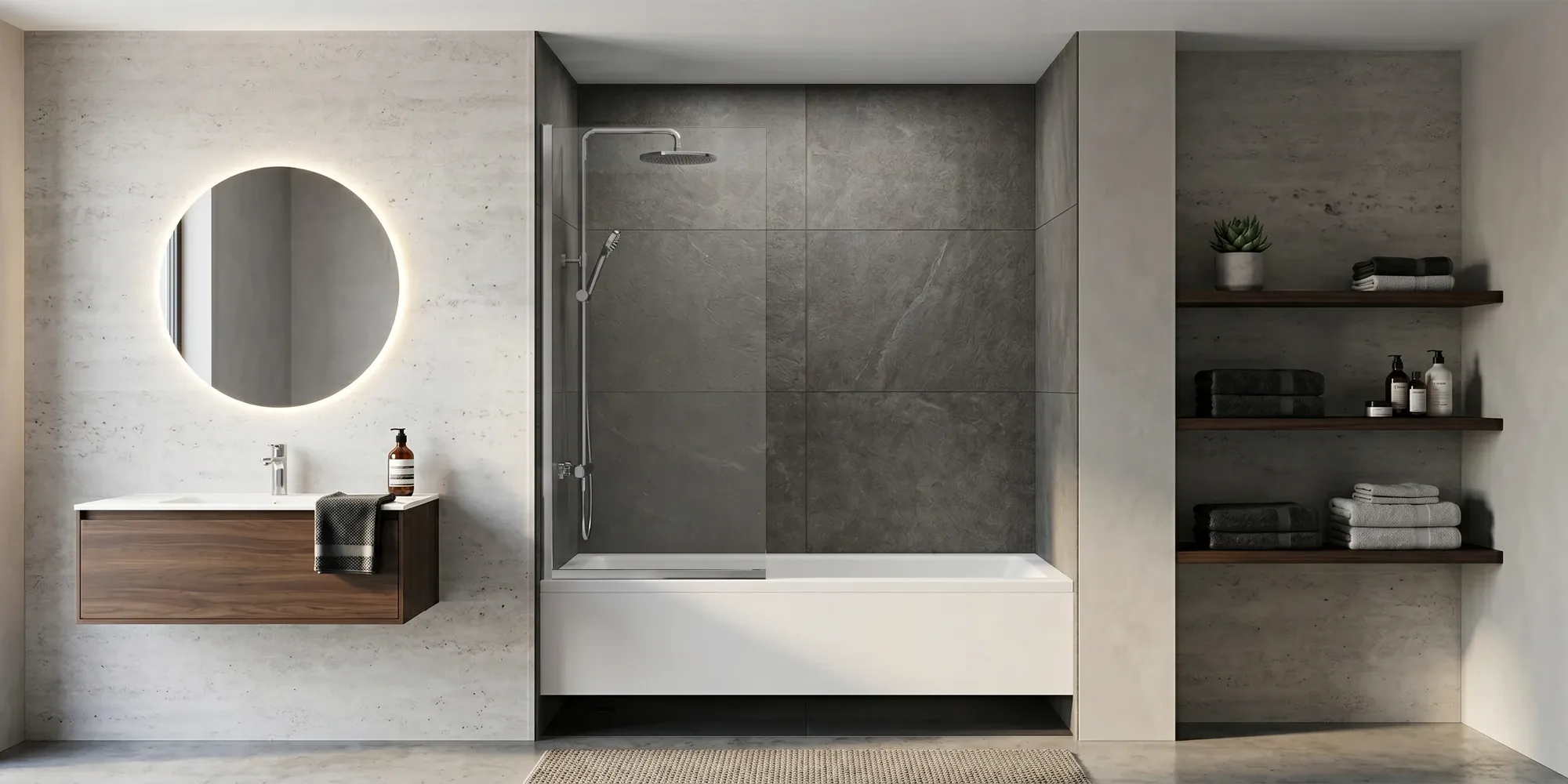 A finished bathtub glass panel after proper pre-install checks