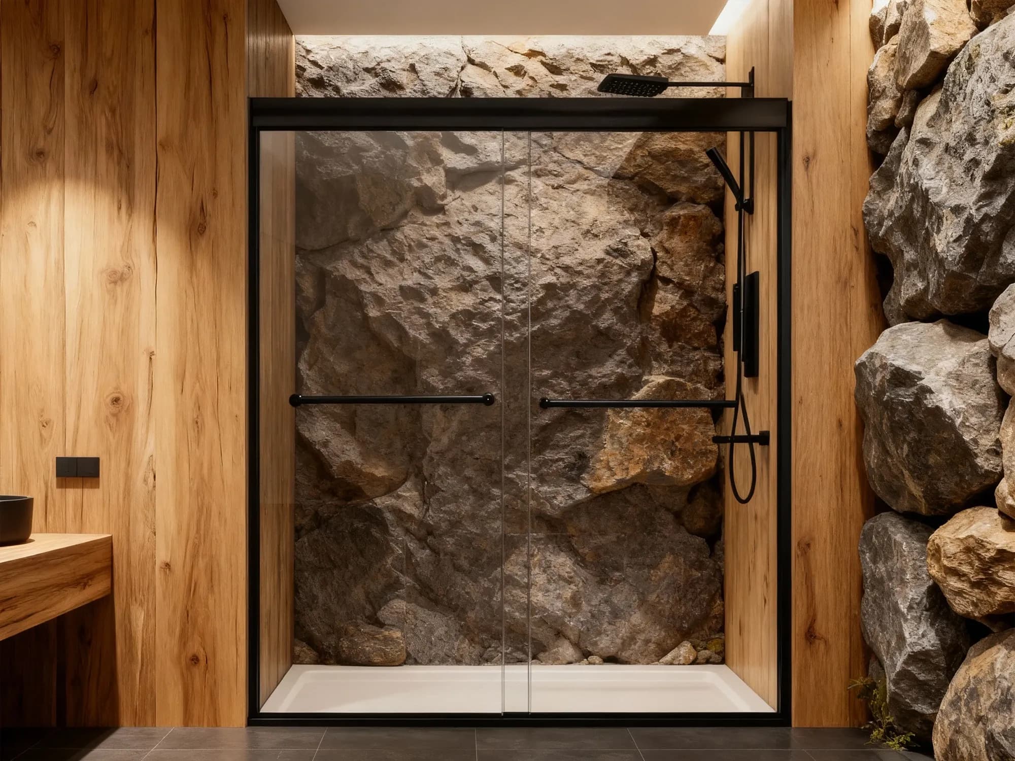 sliding shower door with easy-clean coating and customizable sizing options