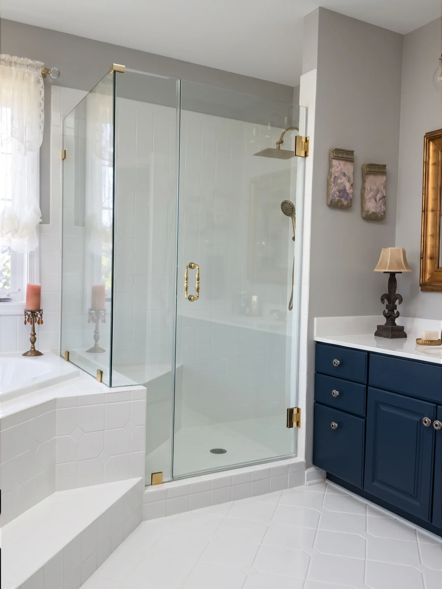 Canto | Hinged Shower | Satin Brass