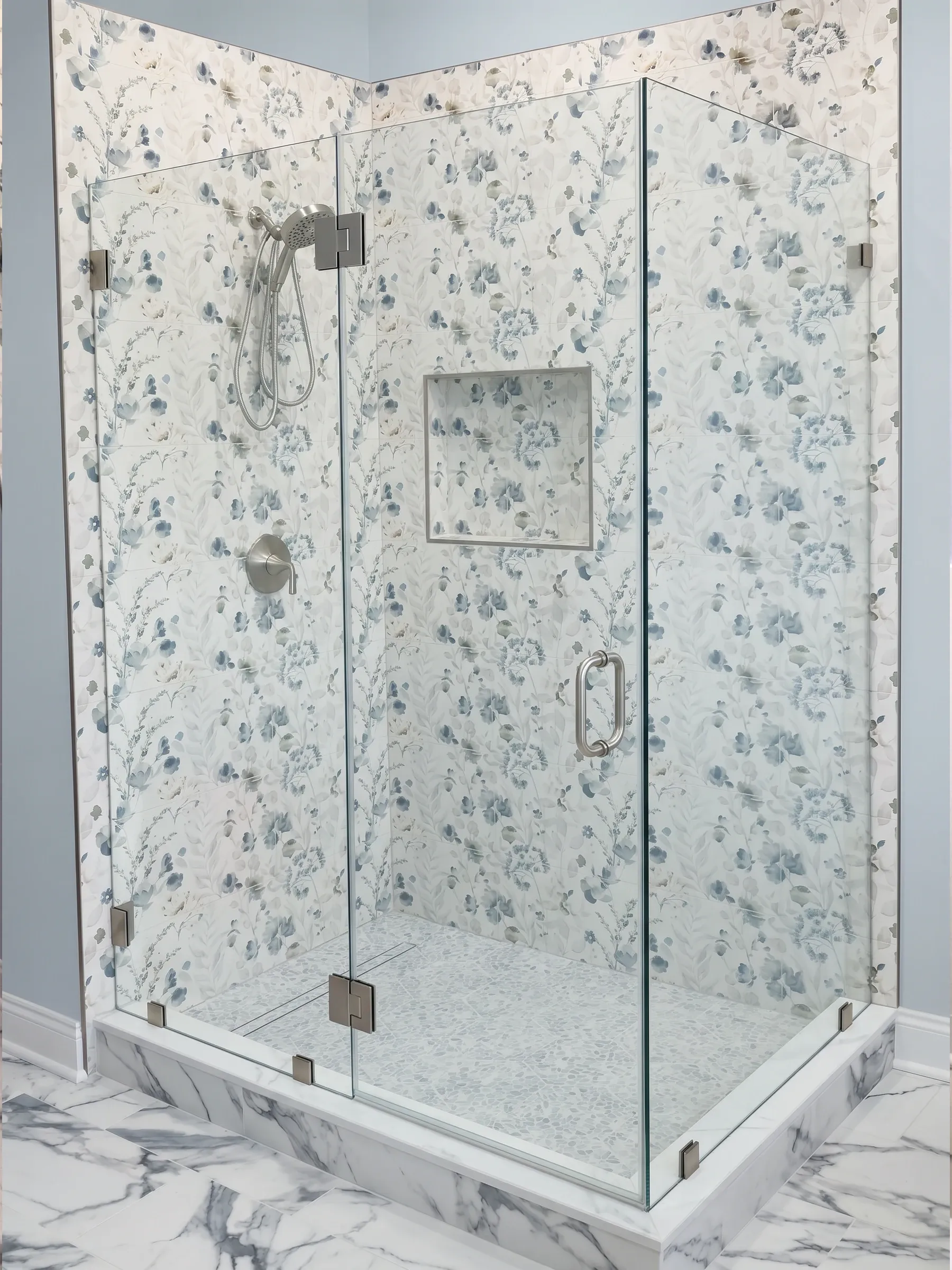 Canto | Tempered Glass Shower | Chrome