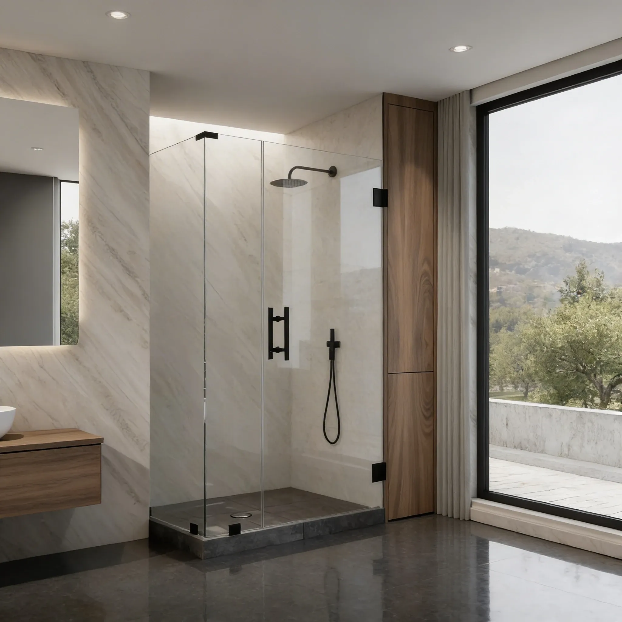 Canto hinged shower door
