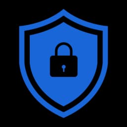 Blue shield icon representing enhanced security and protection.