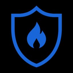 A blue shield-like icon representing heat resistance and durability.