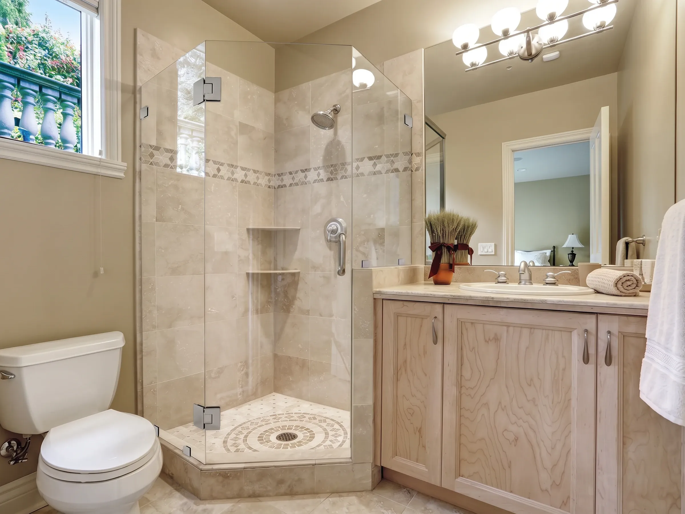 Luxe | Classic Corner Bathroom | Chrome