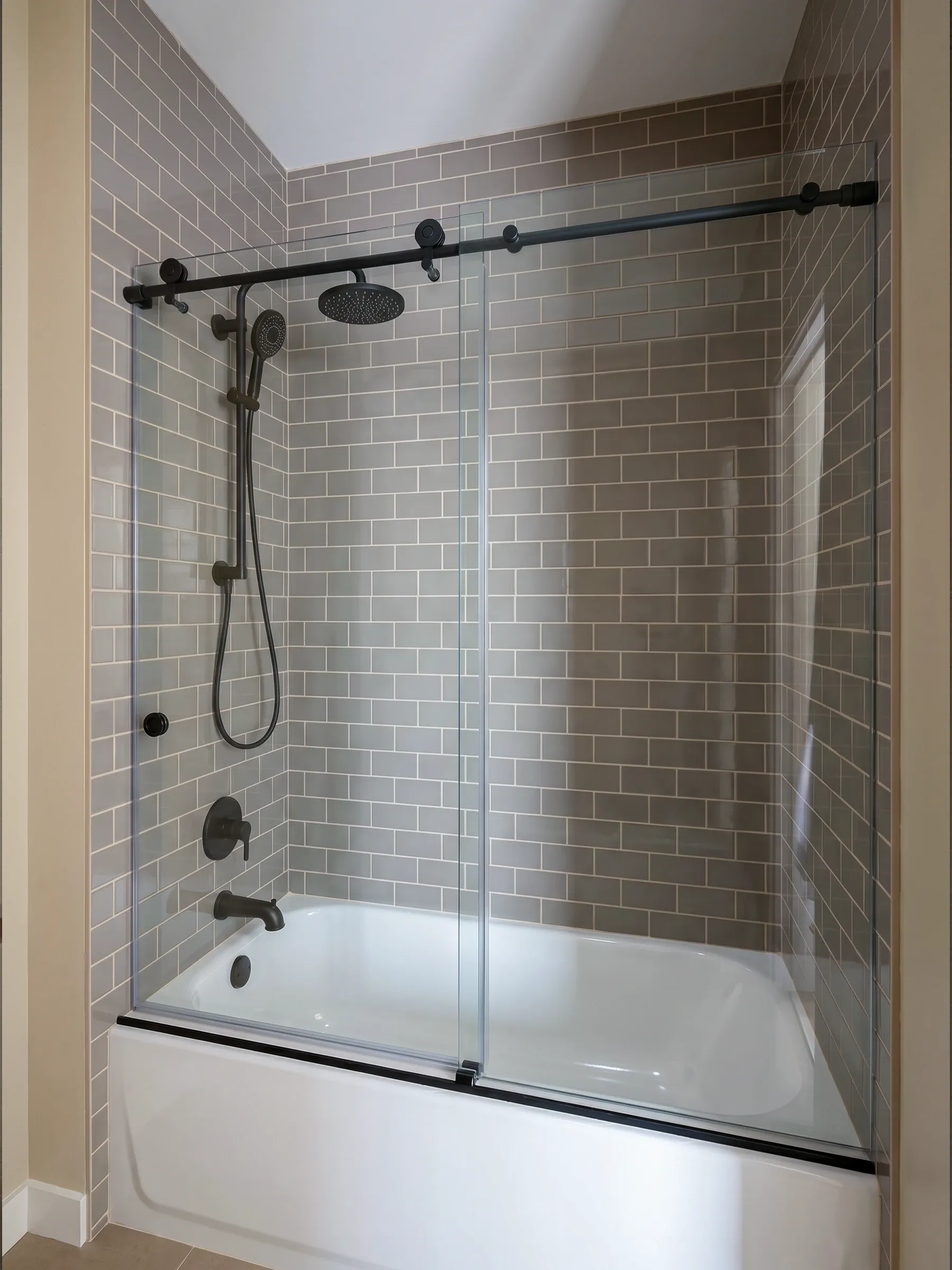 METRO | Sliding Glass Shower Door | Matte Black