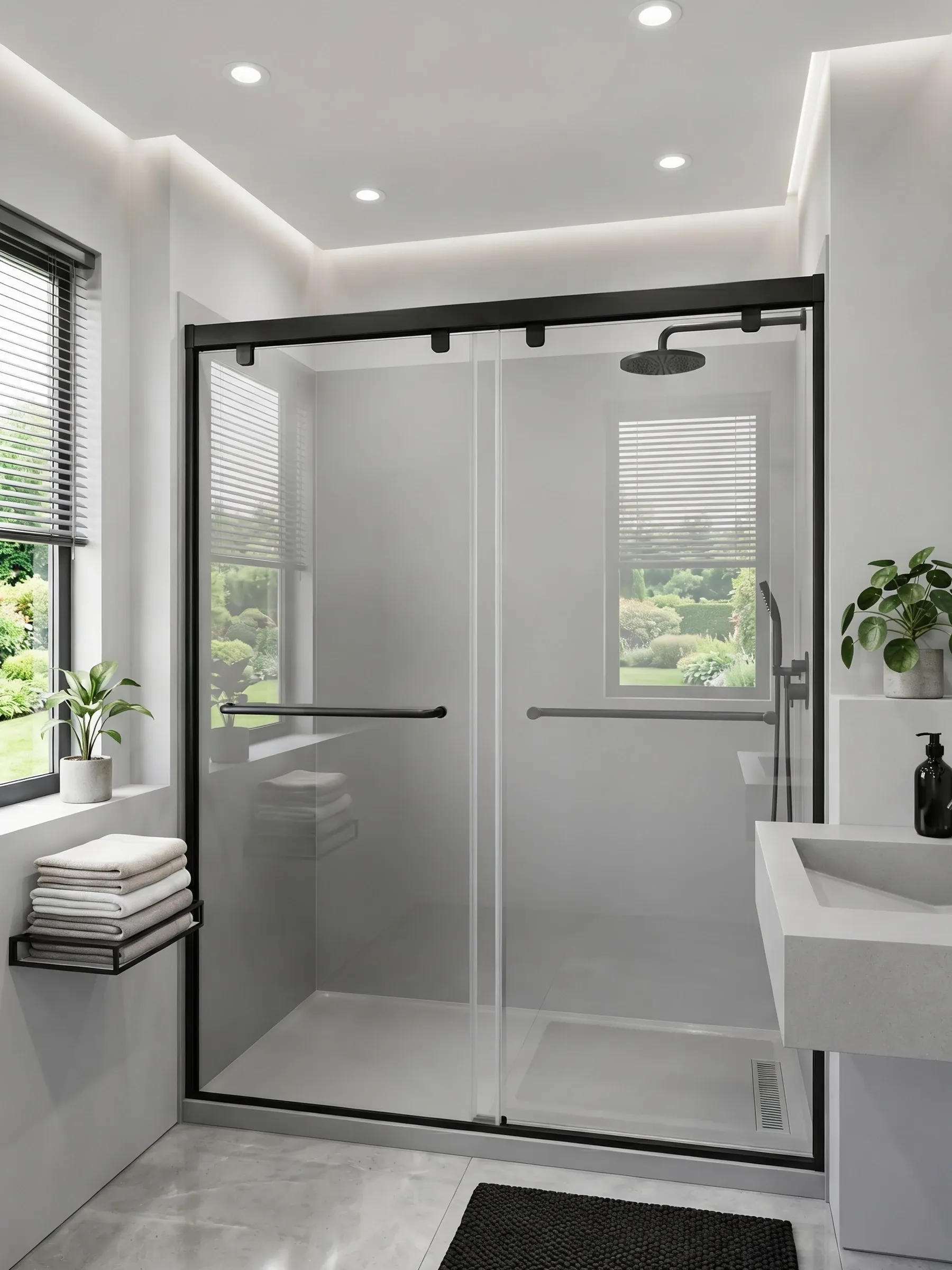 Mona | Dual Entry Shower | Matte Black