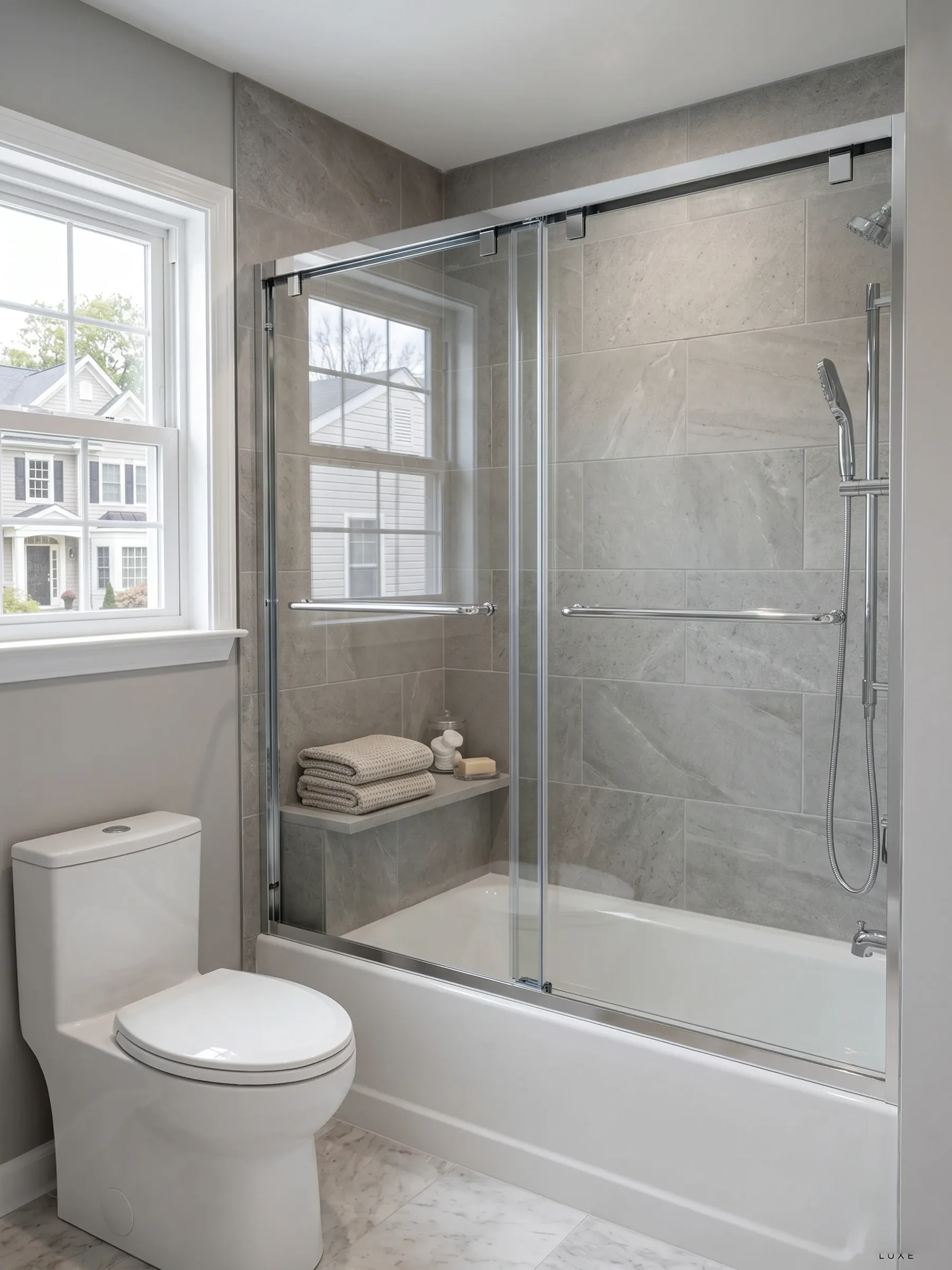 Mona | Semi-Frameless Shower | Matte Black