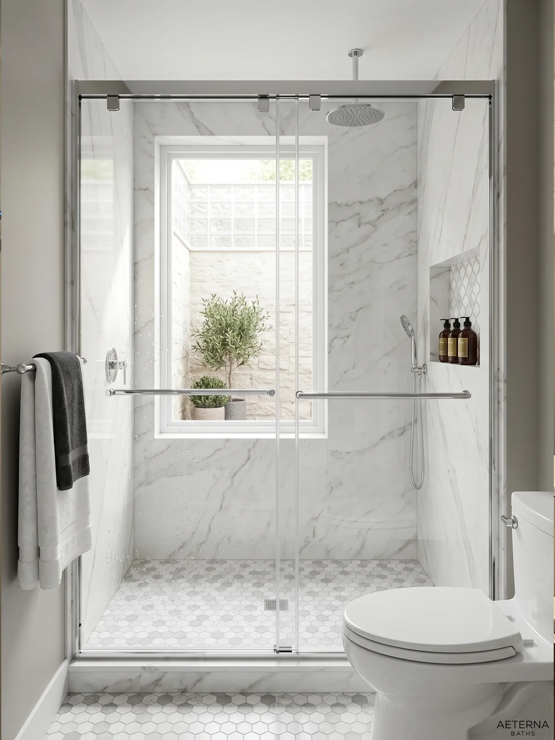 Mona | Sliding Shower Door | Matte Black