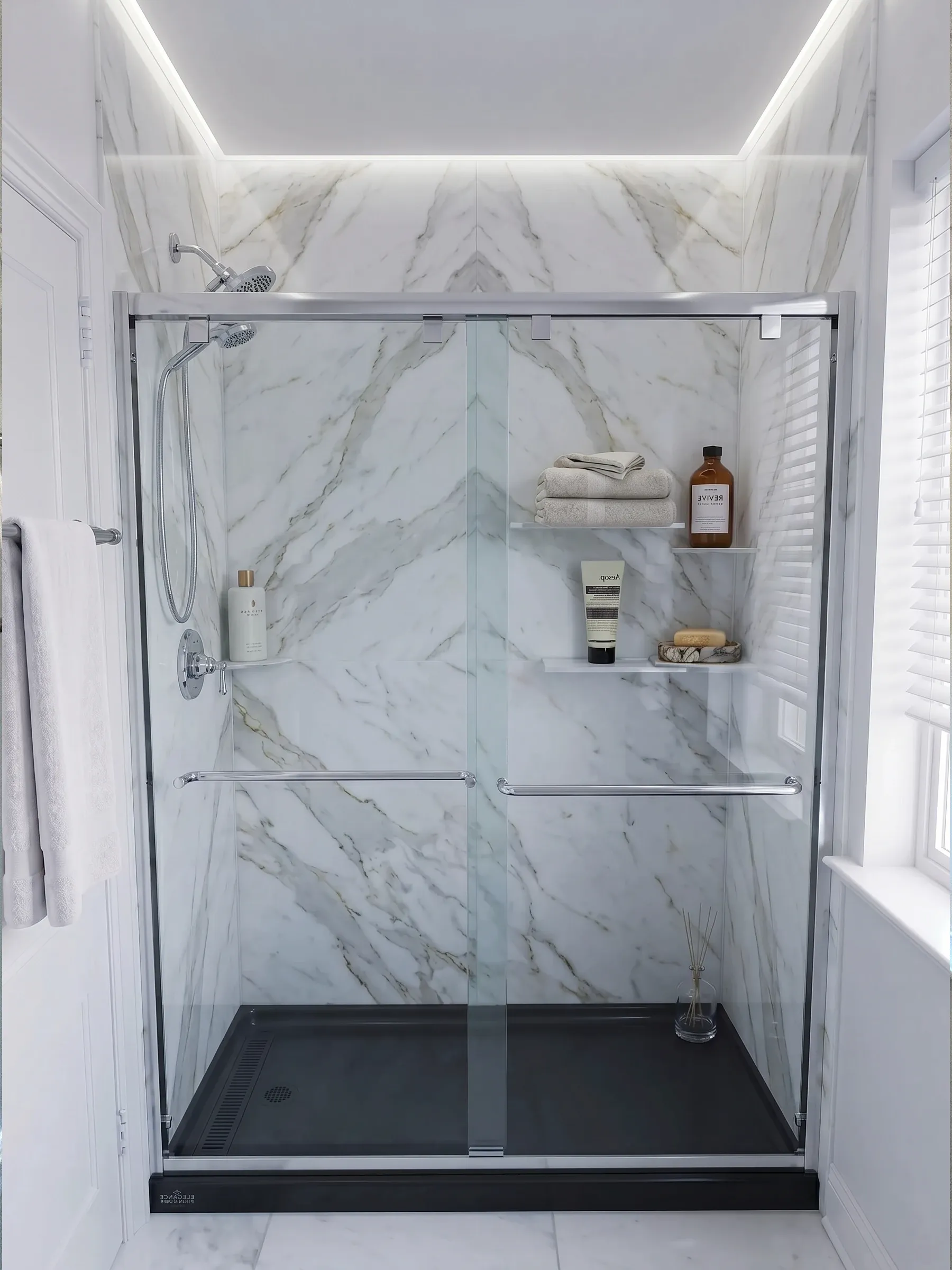 Mona | Bypass Shower Door | Matte Black