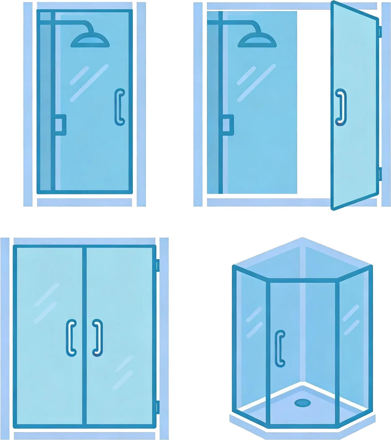 Custom-Fit Layouts image for Custom Hinged Shower Doors