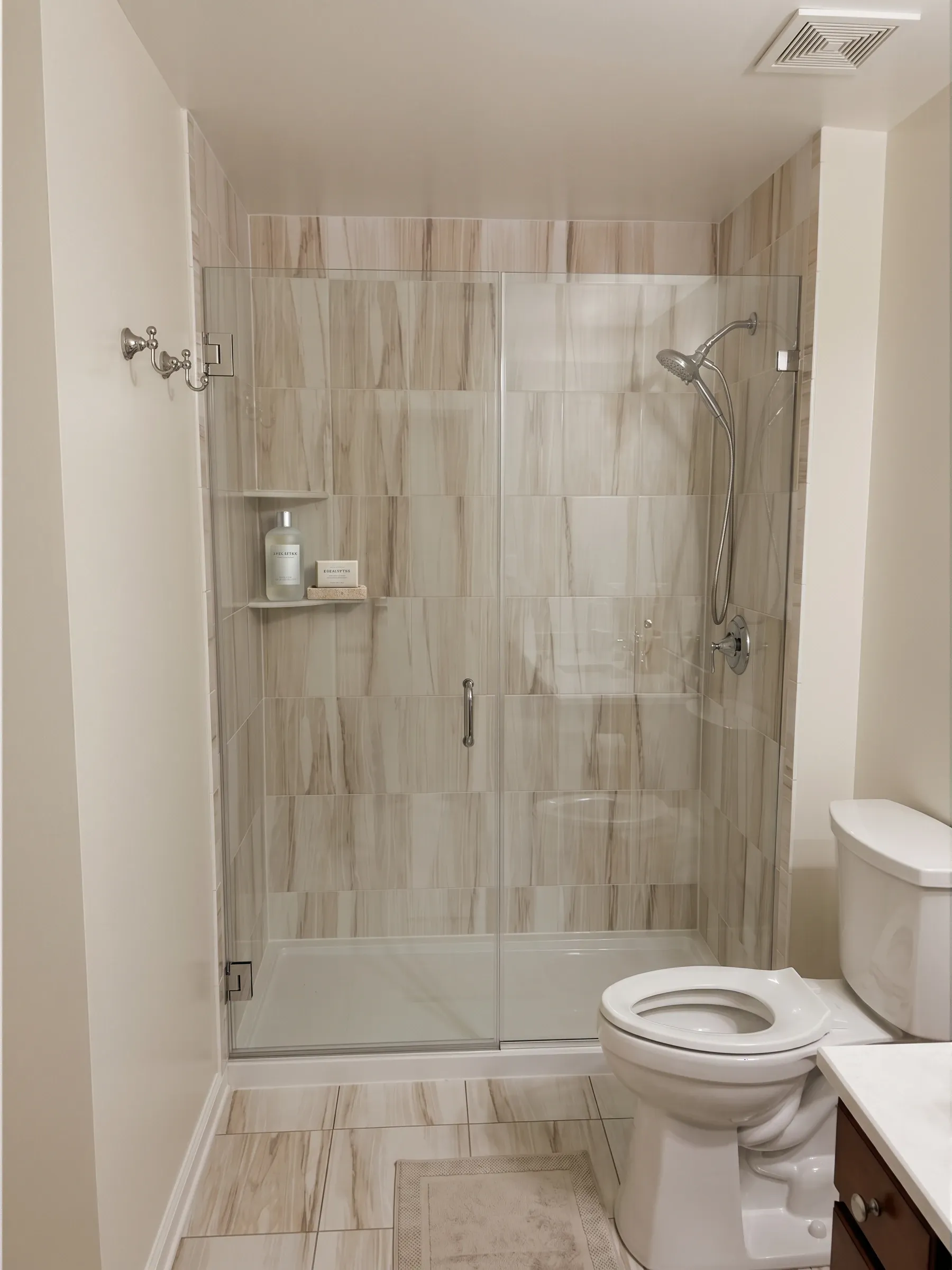 Prima | Hinged Inline Shower | Chrome