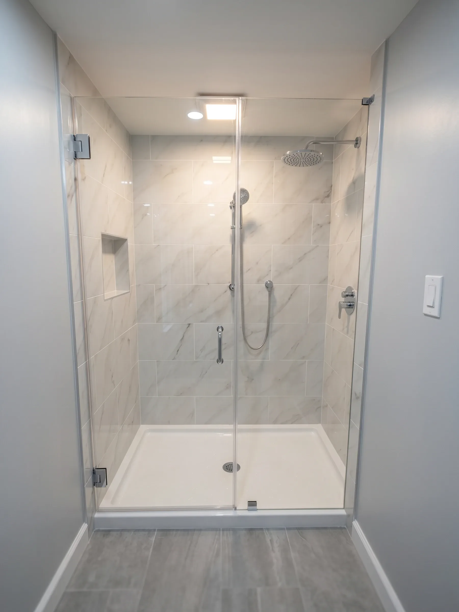 Prima | Inline Shower Door | Satin Brass