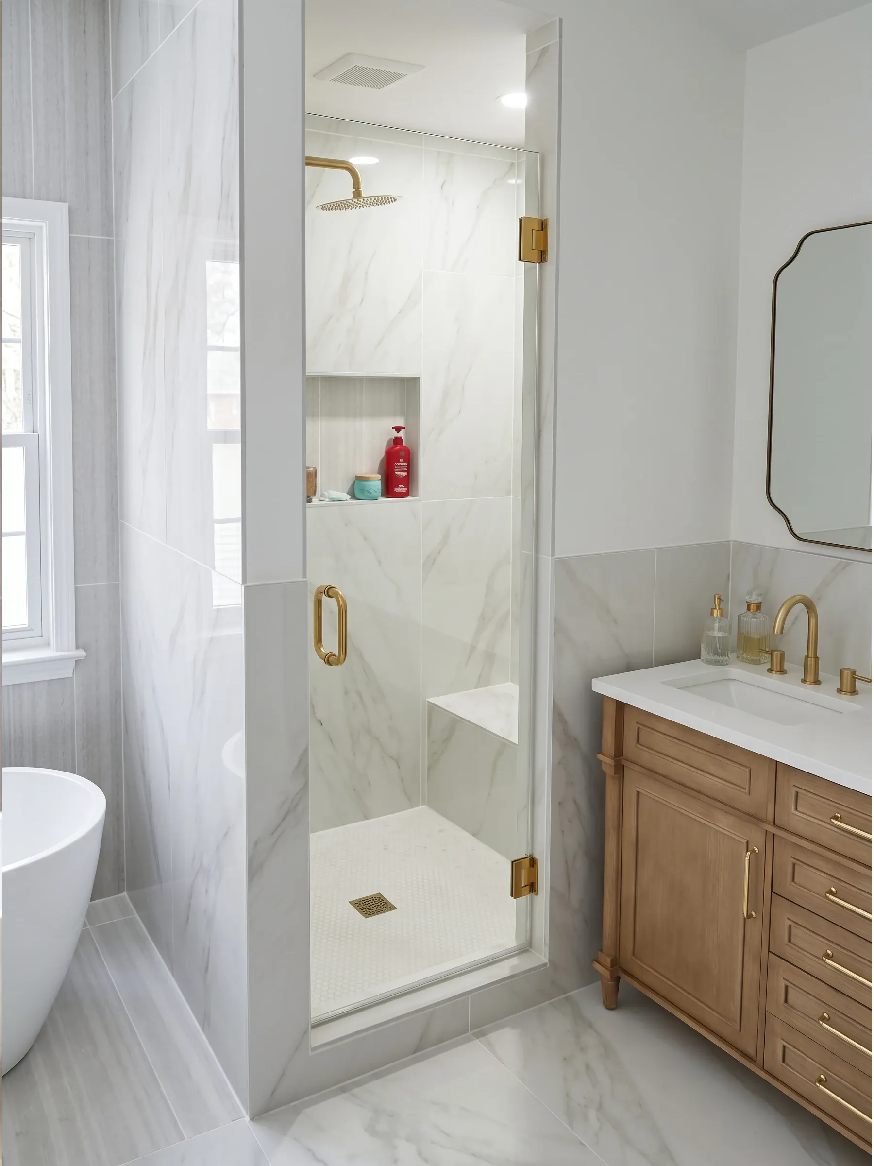 Solo | Small Bathroom Remodel | Satin Brass