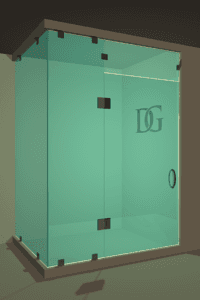 Canto™ Right Open Corner Shower Door with Steam Shower Transom & Glass-to-Glass Hinge-0