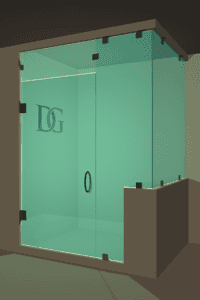 Canto™ Right Open Corner Shower Door with Right Knee Wall & Steam Shower Transom-2