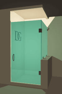 Canto™ Left Open Corner Shower Door with Right Knee Wall & Glass-to-Glass Hinge-1