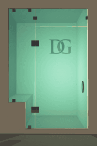 Prima™ Right Open Door & Panel Shower Door with Left Knee Wall & Steam Shower Transom-1