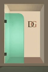 Tela™ Right Open Single Swinging Round Shower Screen-0