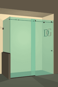 Slider™ Eclipse Double Sliding Corner Shower Door with Left Knee Wall-2